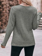 Ribbed Knit Long Sleeve T-shirt (10)