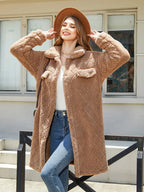 Texture Button Up Dropped Shoulder Coat (2)
