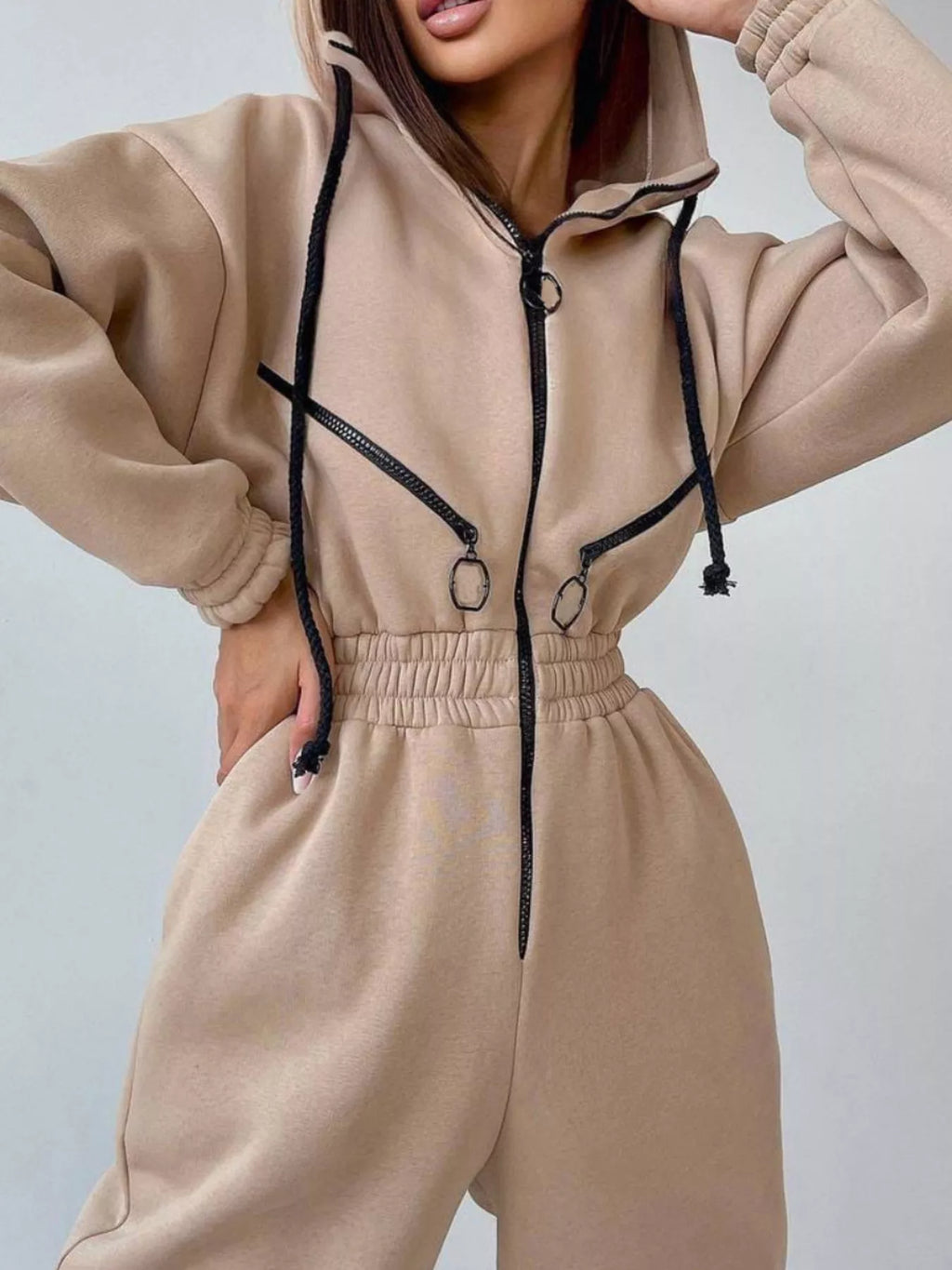 Zip Front Dropped Shoulder Jumpsuit (22)