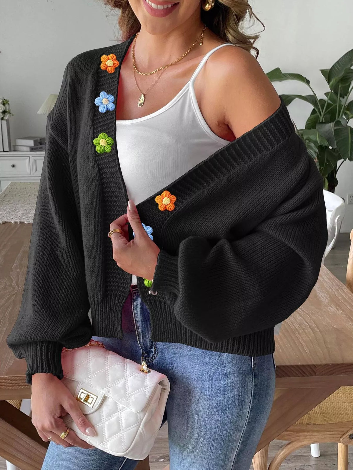 Flower Open Front Cardigan (13)