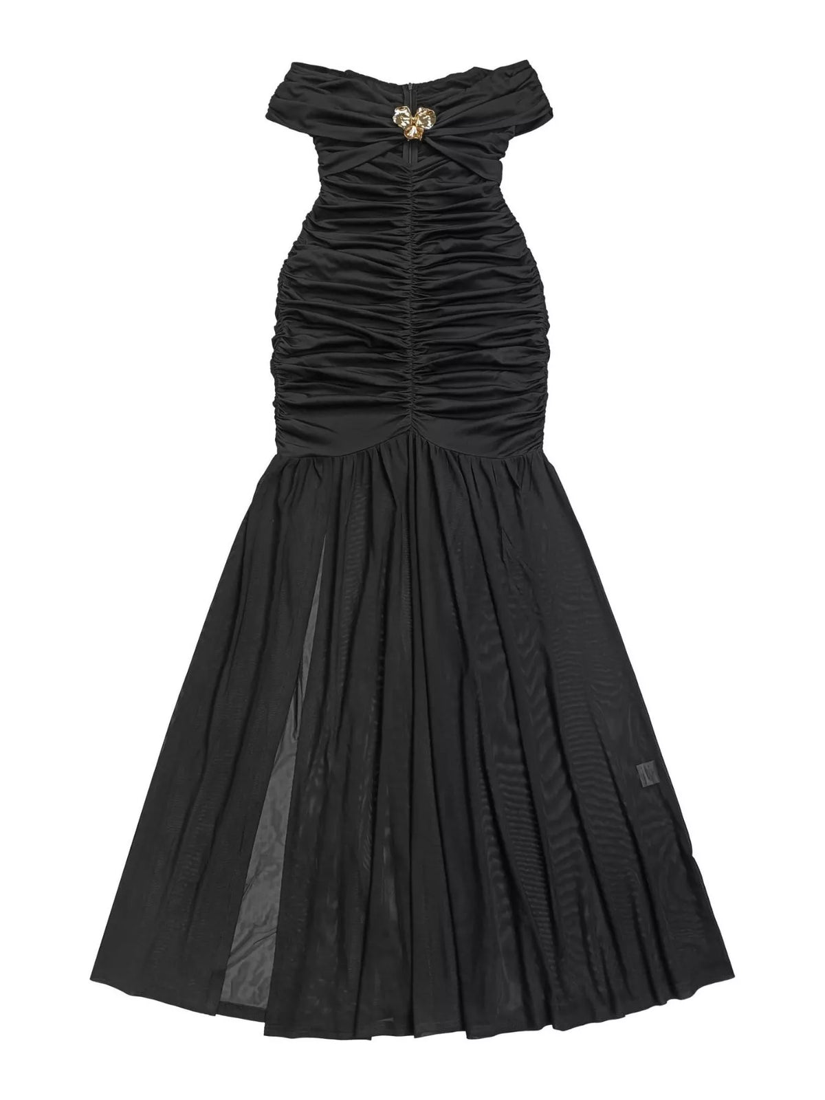 Off-shoulder Ruched Mermaid Maxi Dress (6)