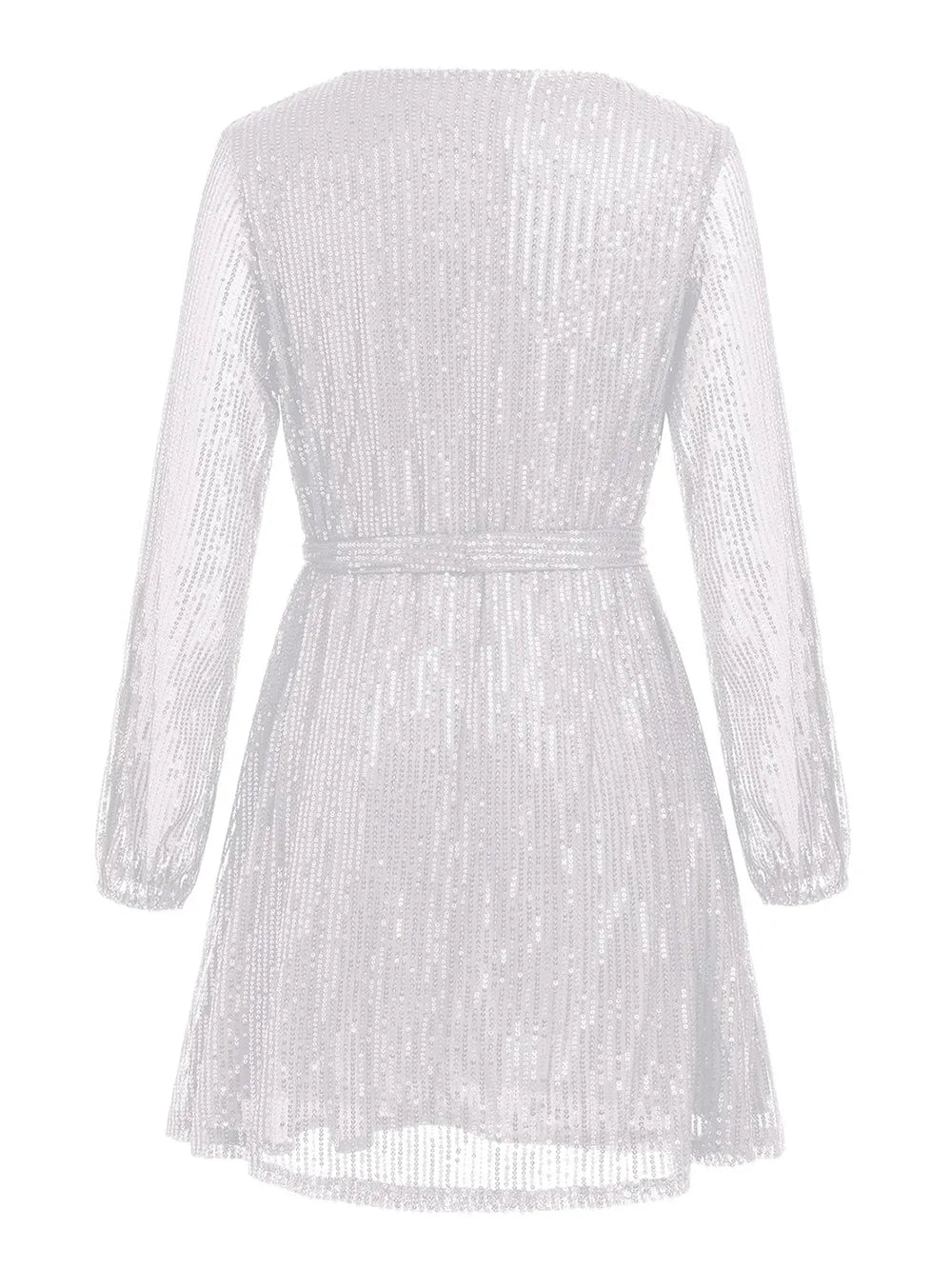 Sequin Tie Waist Long Sleeve Mini Dress (7)