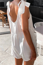 Full Size Scoop Neck Tie Shoulder Romper (8)