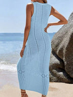 Sleeveless Crochet Knit Cover Up Maxi Dress (8)