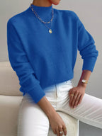 Mock Neck Dropped Shoulder Sweater (12)