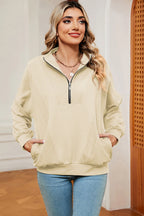 Half Zip Dropped Shoulder Sweatshirt (22)