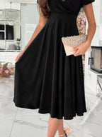 Surplice Short Sleeve Midi Dress (6)
