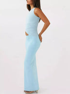Full Size One-shoulder Top Maxi Skirt Set Plus (10)