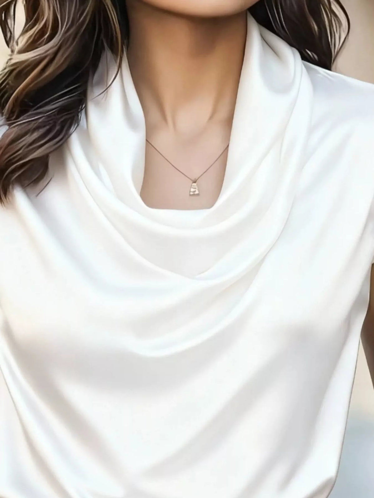 Satin Cowl Neck Blouse (6)