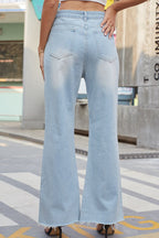 Distressed Buttoned Loose Fit Jeans (5)