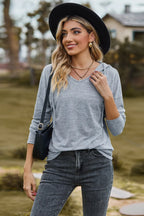 Drawstring Dropped Shoulder Hooded T-shirt (4)