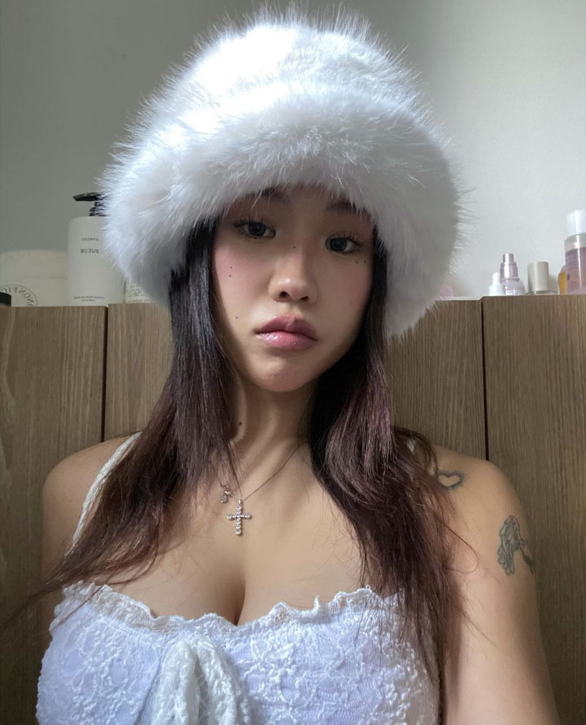 Faux Fur Straw Hat Winter photo 7