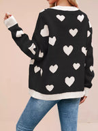 Heart Pattern Button-up Knit Cardigan (17)