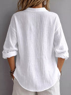 Collared Neck Long Sleeve Blouse (2)