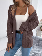 Openwork Open-front Long Sleeve Cardigan (10)