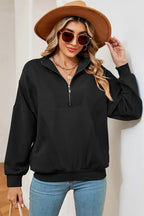 Half Zip Dropped Shoulder Sweatshirt (4)