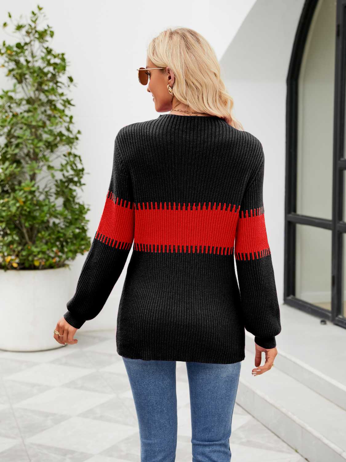 Contrast Round Neck Sweater (8)