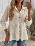 Button-down Long Sleeve Tiered Shirt