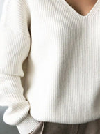 V-neck Dropped Shoulder Sweater (3)