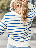 Striped Collared Neck Knit Top (5)