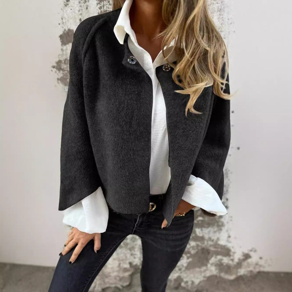 Batwing Cropped Loose Coat photo 6