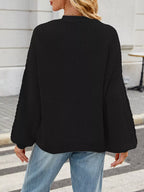 Cable Knit Button-up Cardigan (12)