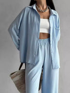 Button Down Shirt Pants Set (3)