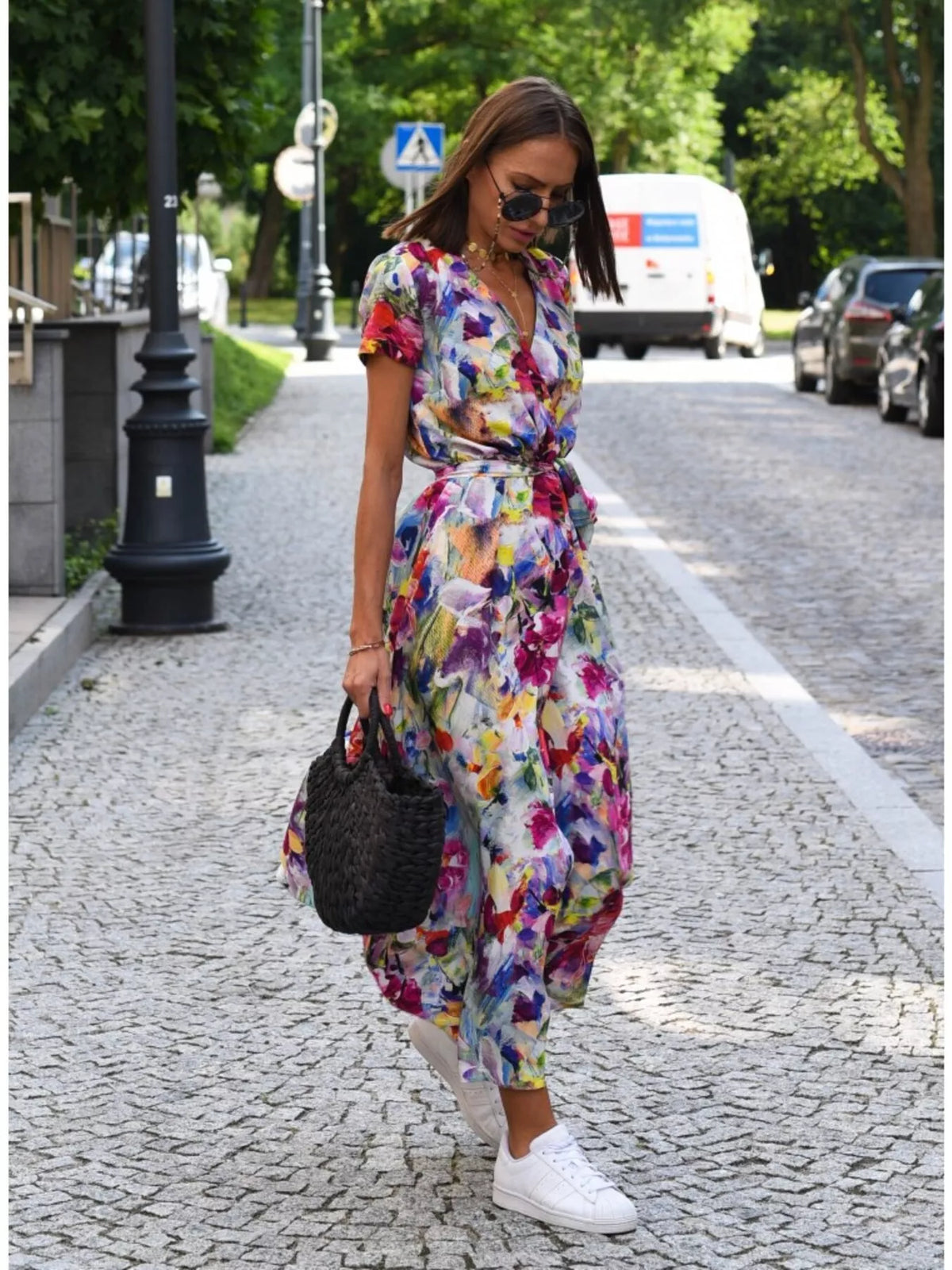 Surplice Short Sleeve Midi Dress (27)