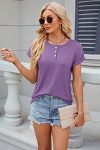 Round Neck Rolled Short Sleeve T-shirt (18)