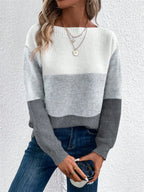 Block Drop Shoulder Long Sleeve Sweater (16)