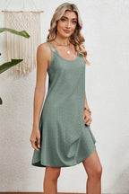 Eyelet Scoop Neck Double Strap Dress (11)