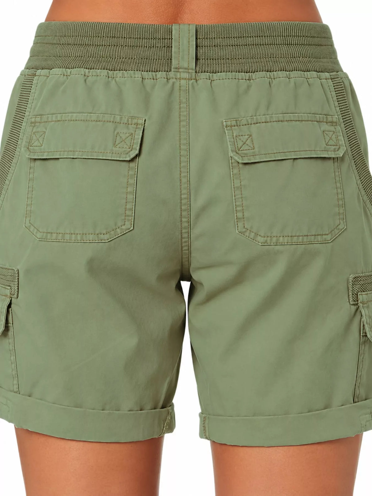 Full Size Drawstring Cargo Shorts Plus (21)