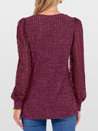 Lace Sleeve V-neck T-shirt (18)