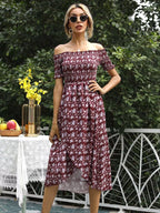 Off Shoulder Floral Slit Dress (11)