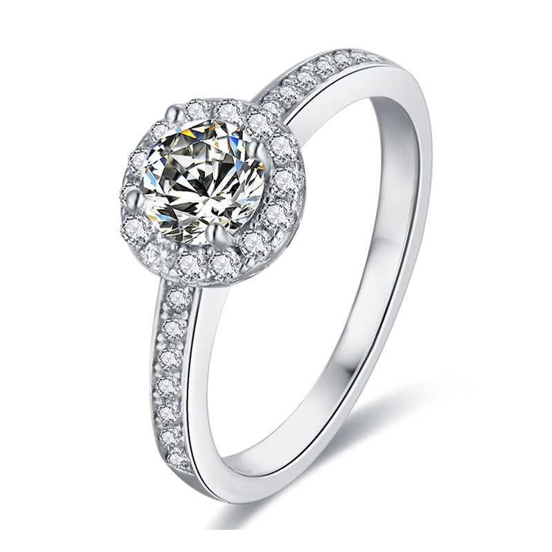 Round Bag 0.5 Carat 925 Sterling Silver Moissanite Ring photo 2