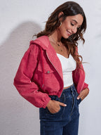Drawstring Hooded Zip Up Jacket Pockets (13)