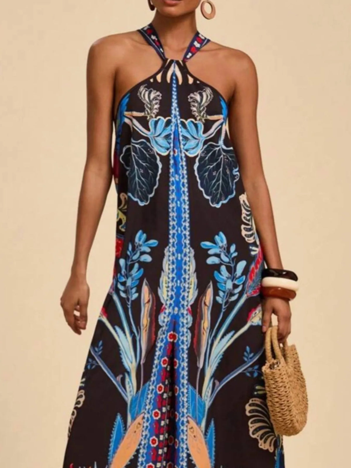 Printed Halter Wide-leg Jumpsuit (9)