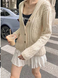 Cable Knit Button Up Cardigan