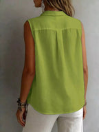 Sleeveless Button-down Shirt (3)