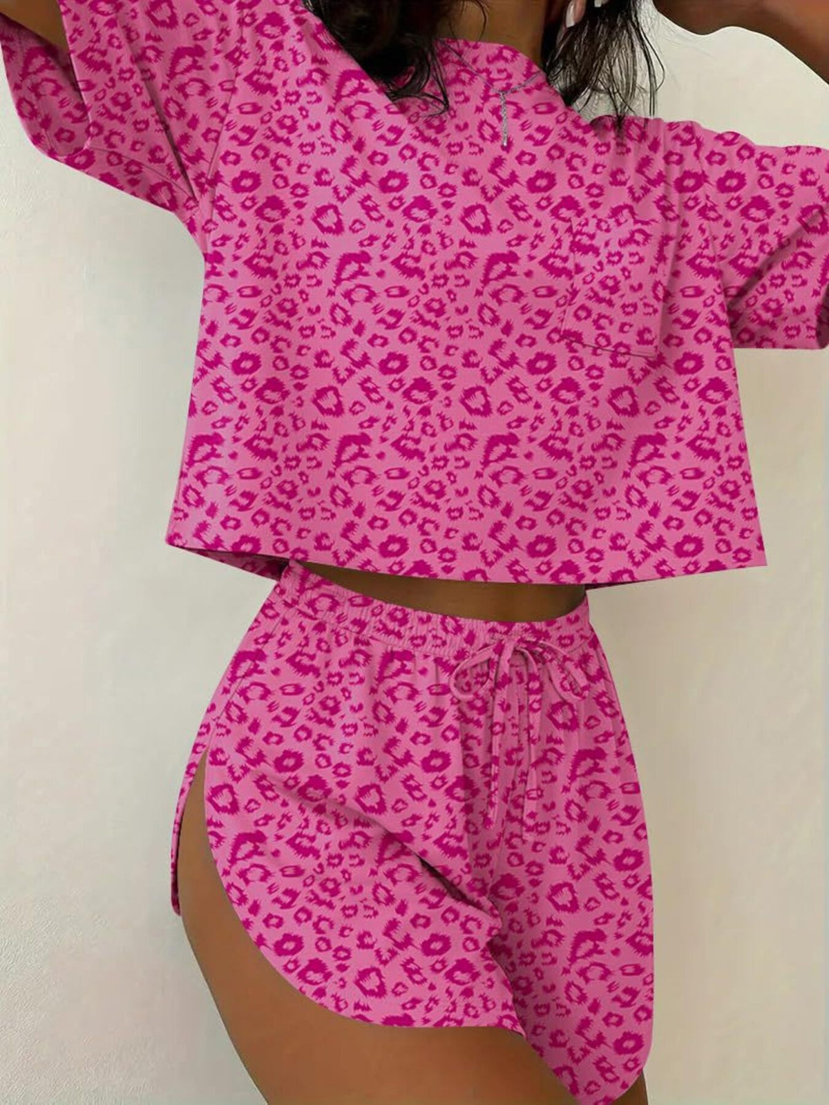 Printed Round Neck Tee Shorts Set (5)