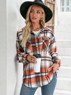 Meet You Outside Plaid Button Down Curved Hem Shacket (2)