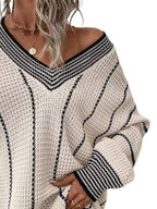 V-neck Textured Knit Sweater (11)