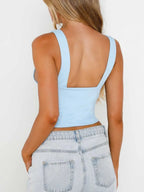 Wide Strap V-neck Tank (3)