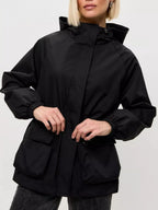 Drawstring Waist Hooded Windbreaker Outerwear (15)