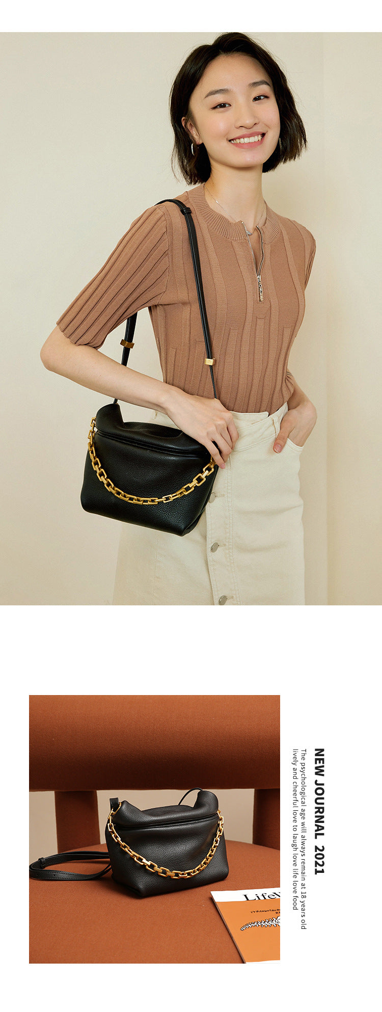Leather Folds Clouds Bag Chain Shoulder Cowhide Crossbody photo 6