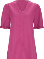 Full Size Lace Detail V-neck Blouse Plus (10)