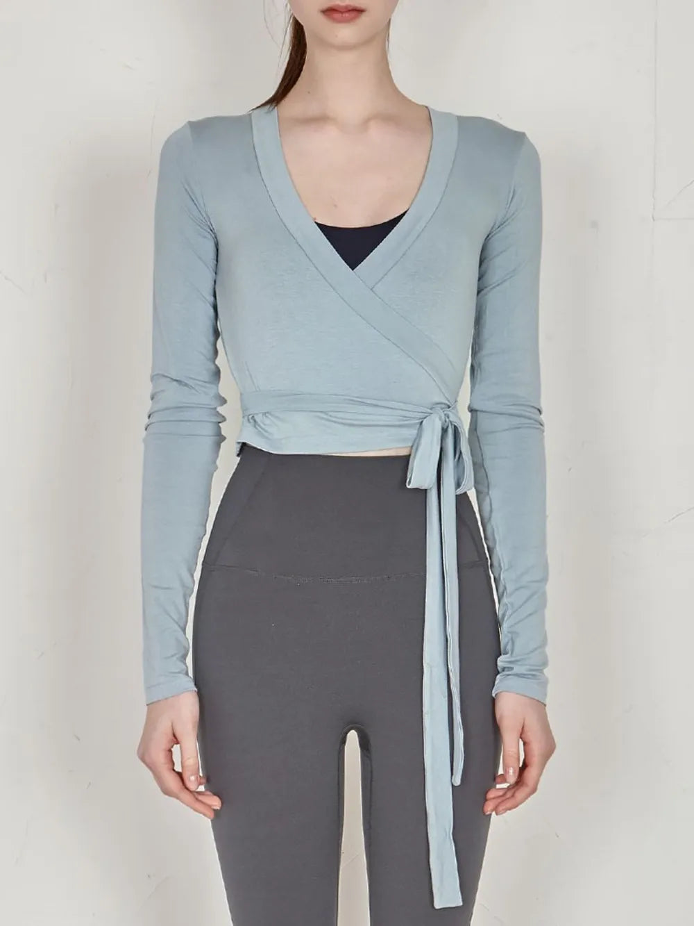 Tied Surplice Long Sleeve Top (17)