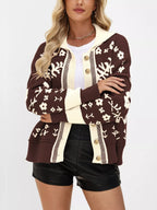 Floral Pattern Button-down Cardigan (7)