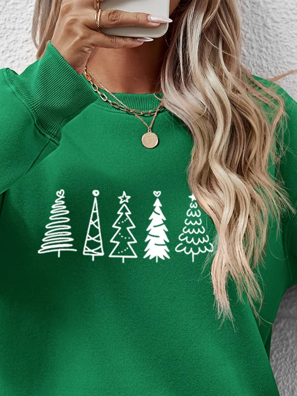 Christmas Tree Graphic Drop Shoulder Sweatshirt (23)