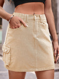 Denim Mini Skirt Pockets